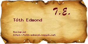 Tóth Edmond névjegykártya