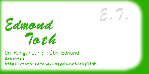 edmond toth business card