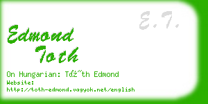edmond toth business card